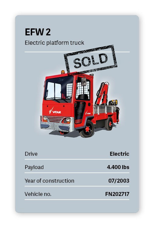 VOLK Electric platform truck EFW 2 Used