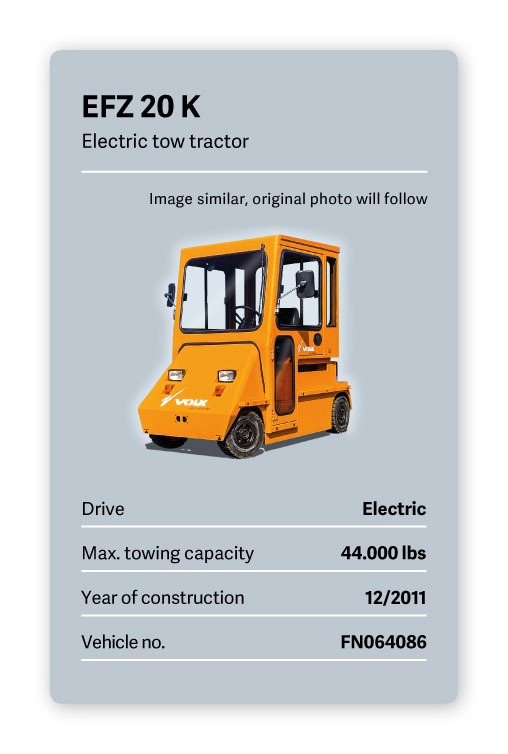 VOLK Electric Tow Tractor EFZ 20 K Used