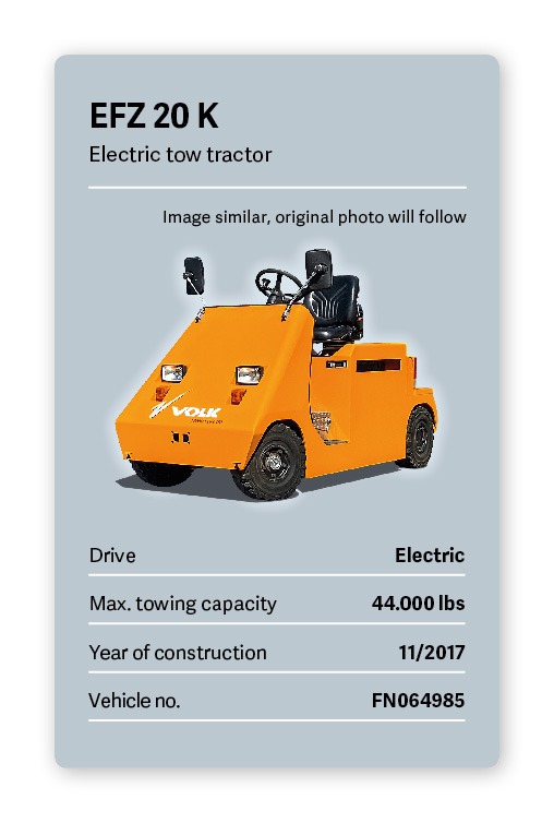 VOLK Electric Tow Tractor EFZ 20 K Used