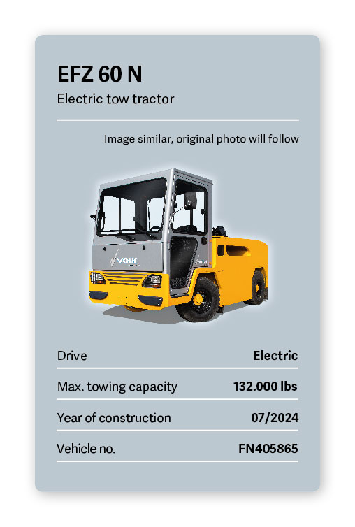 VOLK Electric Tow Tractor EFZ 60 N Used